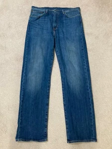 LEVIS JEANS Mens W 35 X L 33 Straight Blue 751 Denim Jeans Worn - Picture 1 of 20