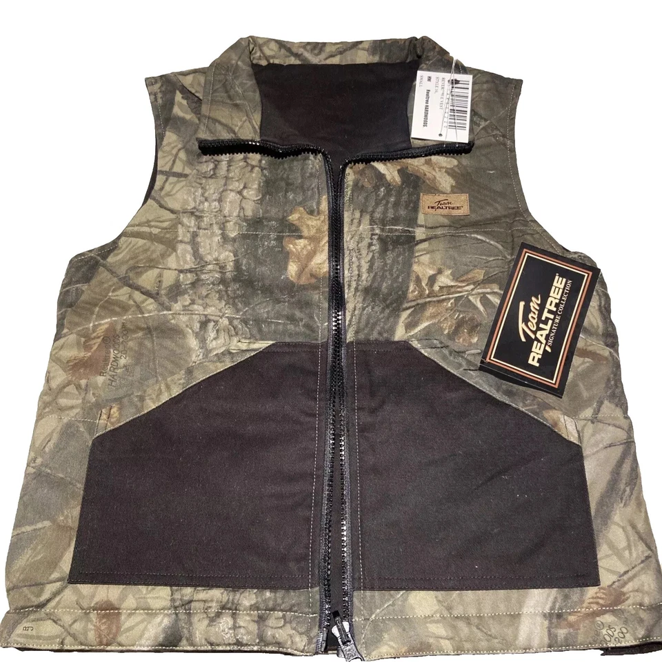 Real Tree Hardwoods 20-200 Reversible Camo Black Vest Youth Size Small - Image 1 of 4