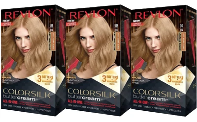 (3) REVLON COLORILK СЛИВОЧНЫЙ КРЕМ ВСЕ-В-ОДНОМ ЦВЕТ ВОЛОС - СВЕТЛО-НАТУРАЛЬНЫЙ БЛОНДИН - Изображение 1 из 3