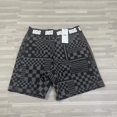 Pantalones Cortos UGG Chrissy Polar Cuadros Mujer Talla XS 5" Estilo Novio Gris Negro $68 Foto 1 de 4