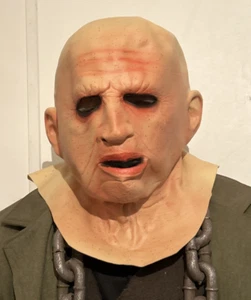 Old Man Mask Bald Head Face Halloween Mask Wrinkle Full Head Costume Prop - Picture 1 of 6