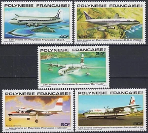 French Polynesia 1979 Planes Aircraft Aviation Transport Flight Douglas 5v MNH - Picture 1 of 1