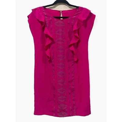 Vestido Vaina Twelfth Street Cynthia Vincent Rosa Fucsia Seda Talla Pequeña Foto 1 de 4