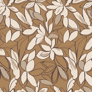 Sweat French Terry, estampado, Verhees Textiles, flores, ocre, 150 cm - Imagen 1 de 2