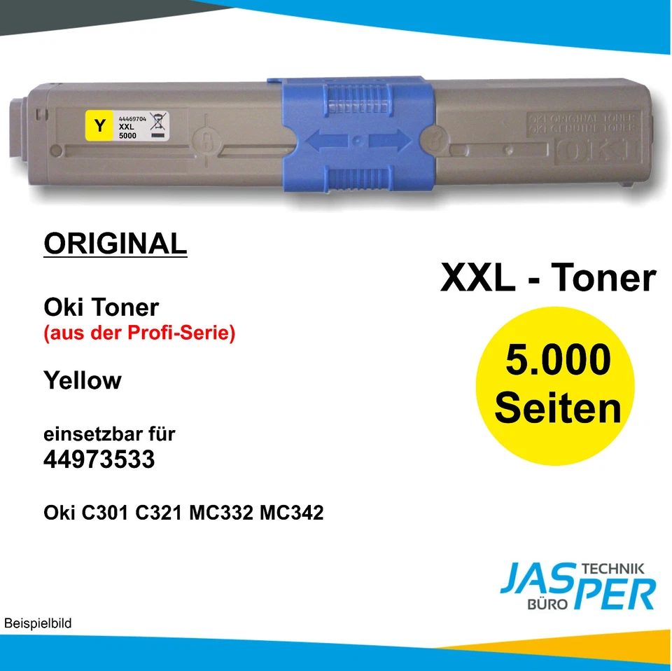 Original OKI XXL Toner einsetzbar für 44973533  Yellow C301 C321 MC332 MC342 - Bild 1 von 1