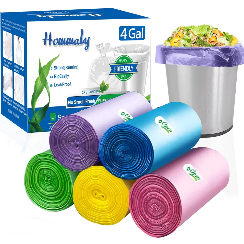 4 Gal Small Garbage Bags Trash Bag Bin Liners 15 Liters Wastebasket RA Gallon