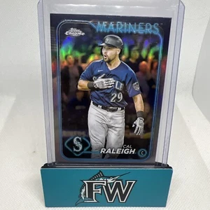 2024 Topps Chrome #119 Cal Raleigh Refractor Seattle Mariners - Picture 1 of 2