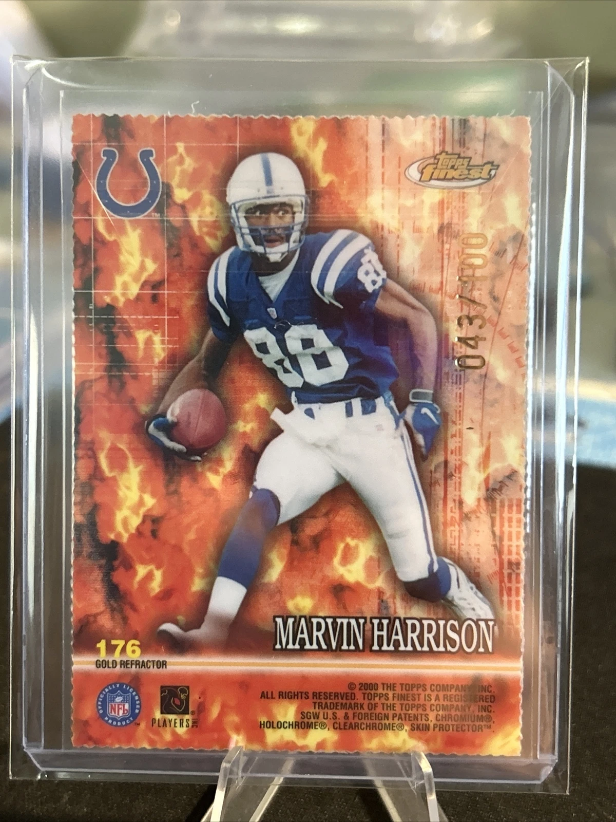 2000 Topps Finest Inherent Fire Gold Refractor MARVIN HARRISON/R. JAY SOWARD/100