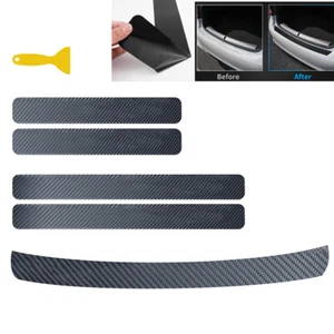 5PCS Protector Sill Scuff Guard Car Auto Trunk Door Plate Anti-Scratch Sticker - Picture 1 of 11