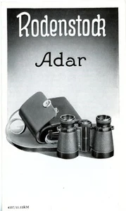 RODENSTOCK Prospekt ADAR Fernglas Broschüre von 1937 SELTEN! (Y5053 - Picture 1 of 2