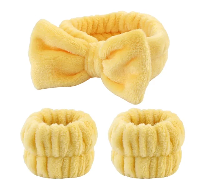 Wash Face Wristband & Headband Set: Spa, Bathroom, Water Absorption, Women/Girls - Image 1 of 1