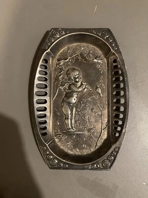 Porte cartes visites, vide poche art nouveau WMF Métal argenté poupon flûte 1900 - Photo 1/4