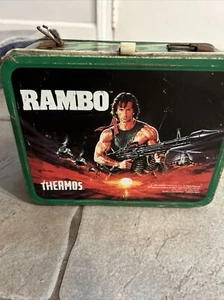 Rambo metal lunchbox, Flawed On Sides, No Handle, Preowned, See Pics - Picture 1 of 10