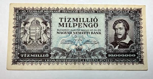 1946 Hungary 10,000,000,000 Ten 10 BILLION Pengo, Pengoes - Picture 1 of 2