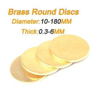 Solid Brass Discs Blanks Metal Round Sheets Thick 0.3mm - 6mm Dia 10mm - 180mm - Picture 1 of 251
