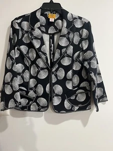 Ruby Rd Top Black And White Blazer Size14 C-26 - Picture 1 of 7