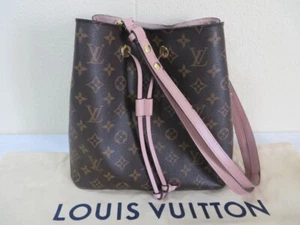Louis Vuitton Monogram Neo Noe Rose Poudre Brown Shoulder Bag Canvas LV M44022 A - Picture 1 of 15