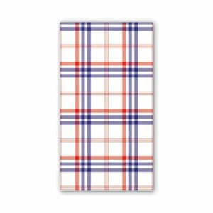 Michel Design Works 15 Triple-Ply Paper Hostess Napkins Paisley & Plaid Red Blue - Picture 1 of 1