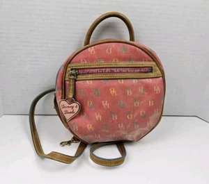 Dooney & Bourke Coated Signature Circle Backpack Purse Y2K - Picture 1 of 9