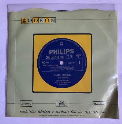 JAIR RODRIGUES -CANTO CHORADO / COISAS DO MUNDO MINHA- 1968 BRAZILIAN 7¨ SINGLE - Image 1 of 4