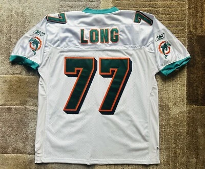 Camiseta deportiva para hombre talla 50 Jake Long 77 Miami Dolphins NFL Reebok On Field blanca  Foto 1 de 4