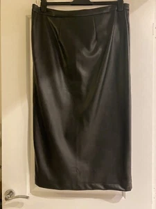 Vogue William PU BLACK MIDI SLMLINE SKIRT SIZE 18 - Picture 1 of 7