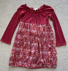 EUC Girls Luna Luna Copenhagen LS Red Rosette Cotton Blend Dress 6X - Picture 1 of 14