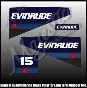 EVINRUDE - 15 hp - OUTBOARD DECALS - Bild 1 von 1