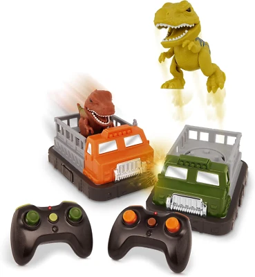 Terra by Battat RC Bumper Cars: Tarbosaurus Remote Control Battle Trucks Set New - Image 1 of 4