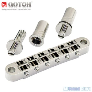 GOTOH GE103B-T Large METRIC Posts Tune-O-Matic Bridge w/ Studs - NICKEL - Picture 1 of 2