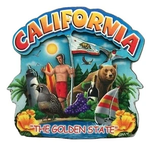 California The Golden State Artwood Montage Kühlschrankmagnet - Bild 1 von 1