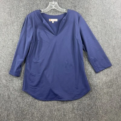 Blusa para mujer Jude Connally mediana azul marino cuello en V manga 3/4 Foto 1 de 4