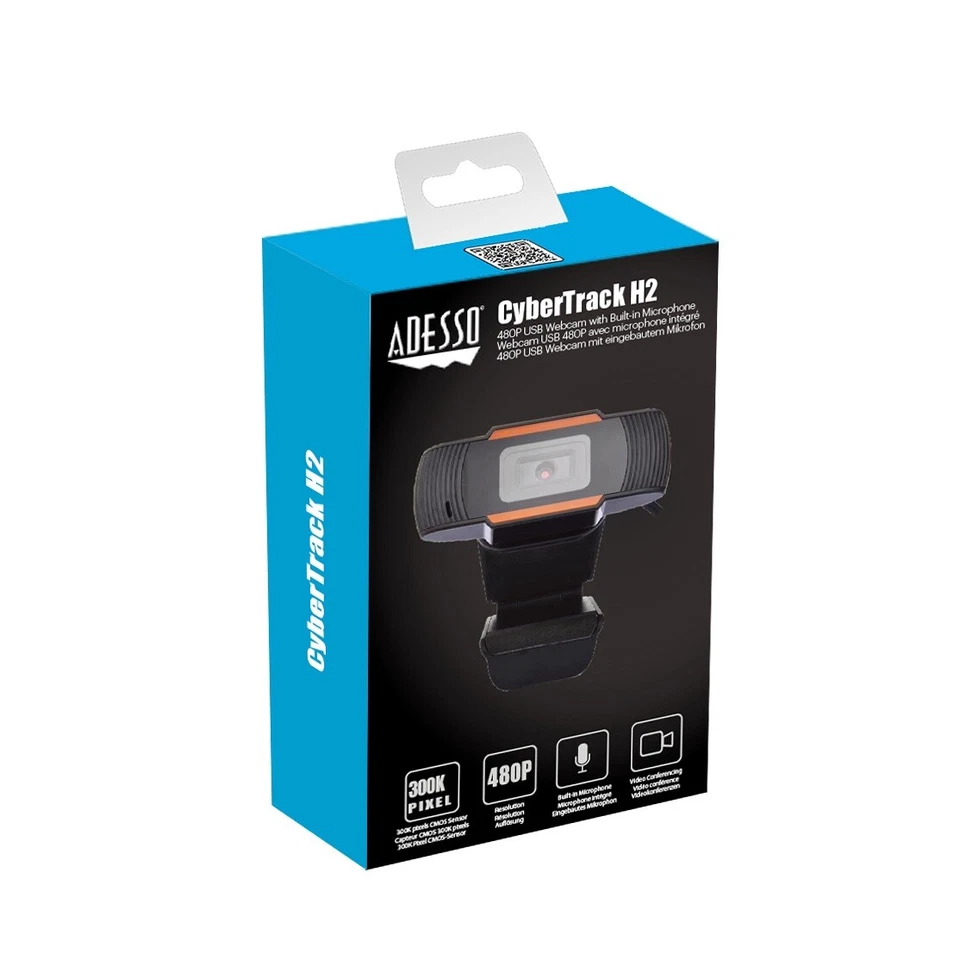 Adesso CyberTrack H2 480p HD Webcam, Integrierte Mikrofon, USB Webcam-Uk - Bild 1 von 4