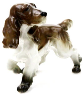 Statuina cane Spaniel inglese porcellana JHR Germania Hutschenreuther alta 4,5" - Foto 1 di 10