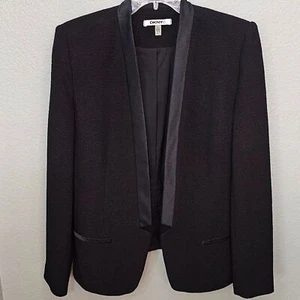 DKNY schwarz strukturiert drapierter Blazer Größe 2 - Bild 1 von 6