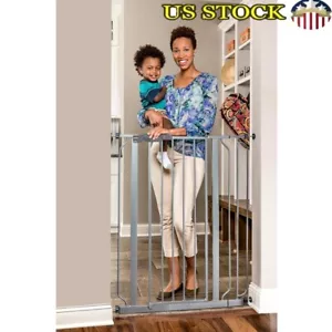 Extra Tall Baby Gate Walk-Thru Pressure Mount Extension Kit Safety Gate Metal US - Picture 1 of 3