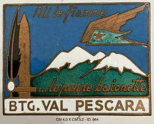 ALPINI BATTAGLIONE VAL PESCARA DISTINTIVO REGIO ESERCITO PRODUTTORE F.M.LORIOLI - Picture 1 of 6