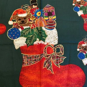 Vintage Fabric Clothworld 1993 Golden Gifts Christmas 44" X 28" Holiday Stocking - Picture 1 of 7