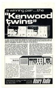 QST Ham Radio Magazin Anzeige ""KENWOOD TWINS"" R-599 Empfänger & T-599 XMTR (4/72) - Bild 1 von 1