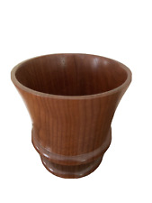 Wooden Walnut Footed Vase Height 7 Inches