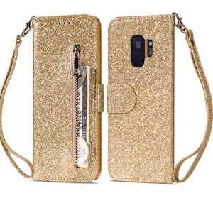 Bling Wallet Stand Phone Cover For Samsung Galaxy S6 S7 Edge S8 S9 S10 Plus - Picture 1 of 17
