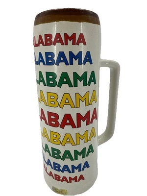 "Taza de bebida de cerámica vintage Alabama grande 10"" de alto X 3,75 inferior 3"" superior" Foto 1 de 4