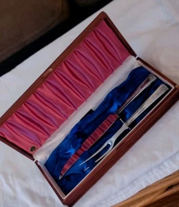 International W Rogers 1938 REVELATION Large Carving Set Knife Fork In Chest Box - Picture 1 of 9