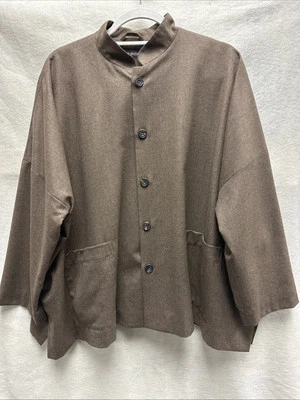 Eskandar Sz 0 Boxy Brown Jacket ButtonUp Pockets - Image 1 of 4