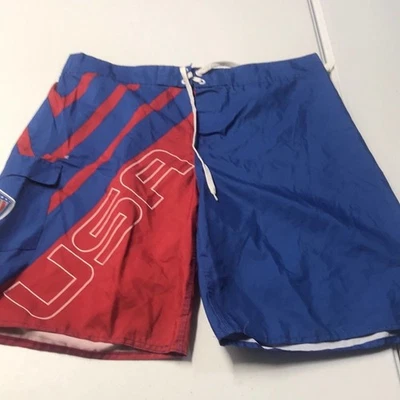 Мужские 38 США флаг доска шорты красный белый синий - Изображение 1 из 4