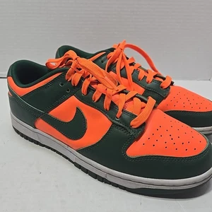 Nike Dunk Low Retro Miami Hurricanes verde e arancione DD1391-300 taglia 9,5 - Foto 1 di 8