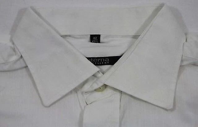 Eterna Excellent Camicia Da Uomo Bianca A Righe Manica Lunga Taglia 42 #5466 - Immagine 1 di 1