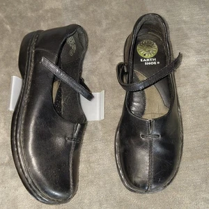 Zapatos Earth Mary Jane Zapatos Talla 5 Mujer Cuero Negro Cómodos Pisos Exterior - Imagen 1 de 12