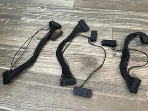 Lot x3: Two, 24Pin 20+4pin Dual PSU ATX Power Supply Adaptor Cable Connectors - Picture 1 of 1