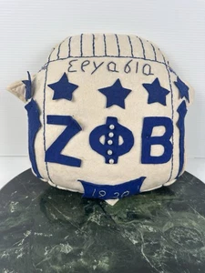 Vintage Zeta Phi Beta Sorority Handmade Felt Pillow Greek Letters HBCU (Read) - Picture 1 of 24